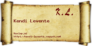 Kendi Levente névjegykártya